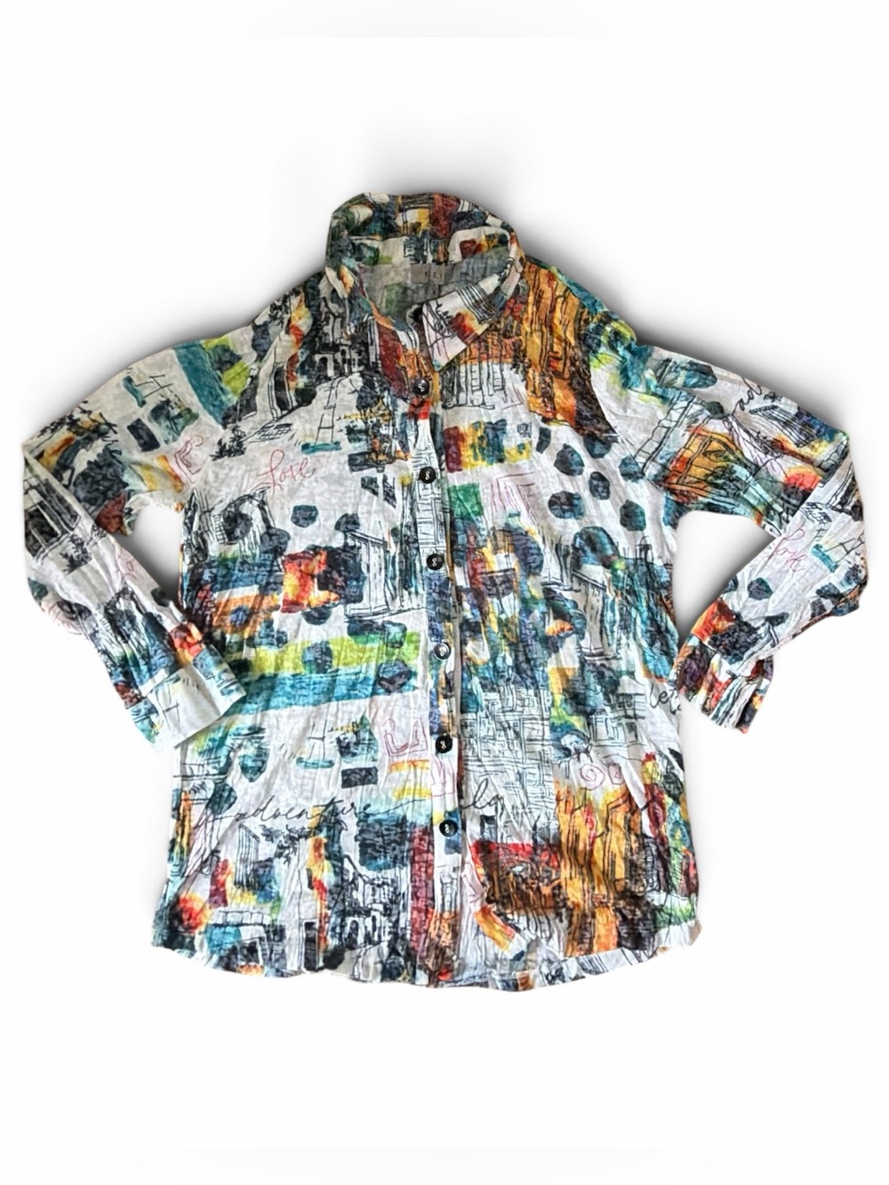 Kleio Multicolor Printed Button-Up Blouse